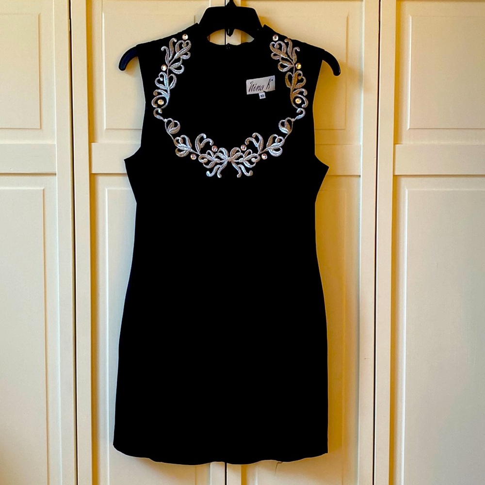 Vintage Nina Kay Little Black Cocktail Dress SEXY